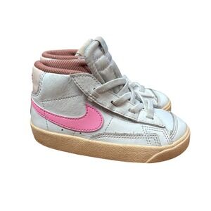 Nike Blazer Mid 77 Toddler White Pink Good High Top Sneakers SIZE 8C